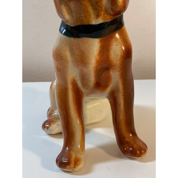 Bassett Hound Dog Vintage Glazed Ceramic Sitting Figurine Unmarked - Picture 5 of 16
